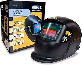 Máscara De Solda Escurecimento Automatico Profissional Cor Preto Liso WH1000 Oz