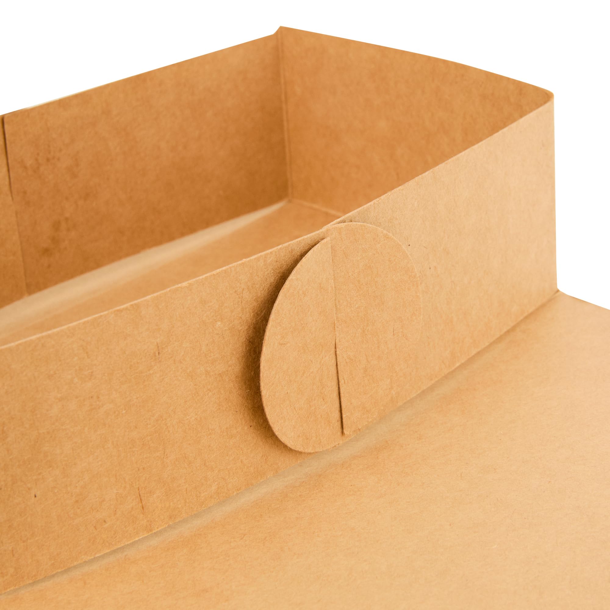 Restaurantware Bio Tek - Fiambreras de papel con asas, 100 recipientes desechables de papel kraft para alimentos, 21 x 10 x 20 cm, portavasos para utensilios de cocina, portadores de bebidas para