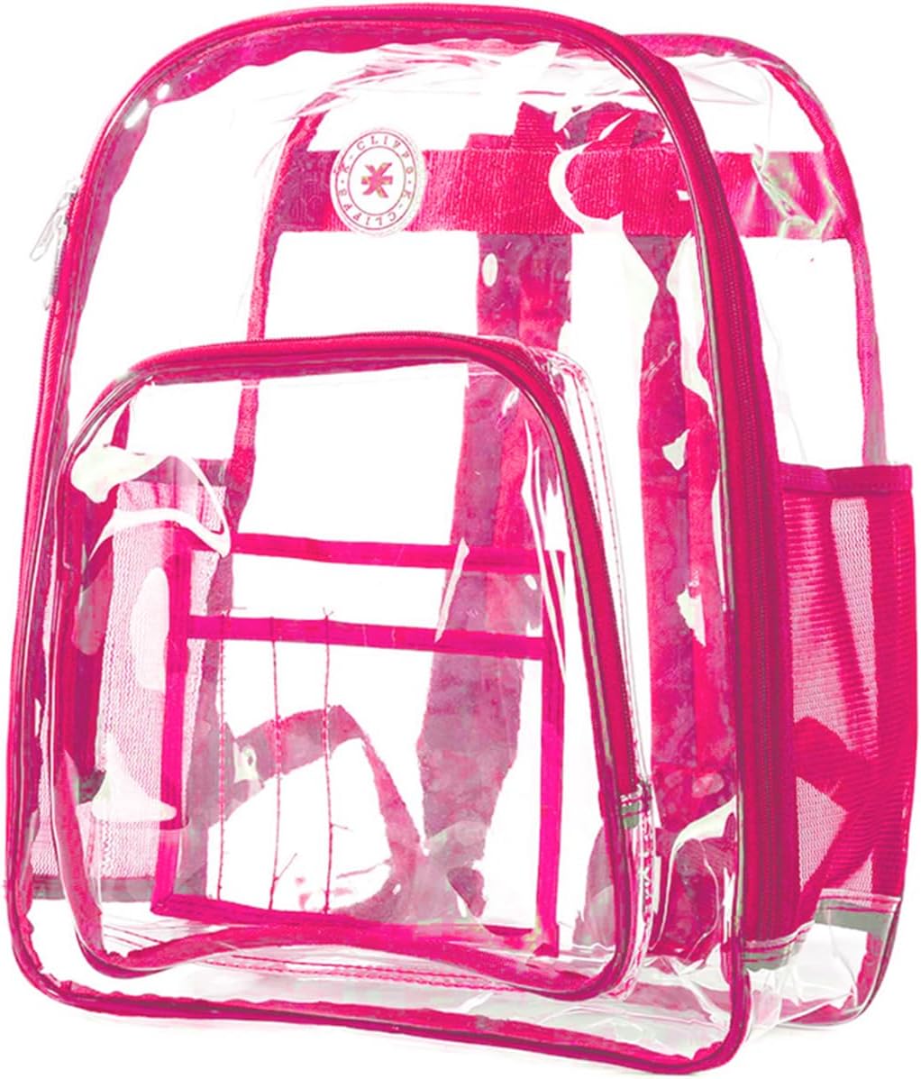 K-Cliffs Large Transparent Backpack Clear Heavy Duty School Bag Durable Student Bookbag See Through Vinyl Daypack Workbag - Image 3