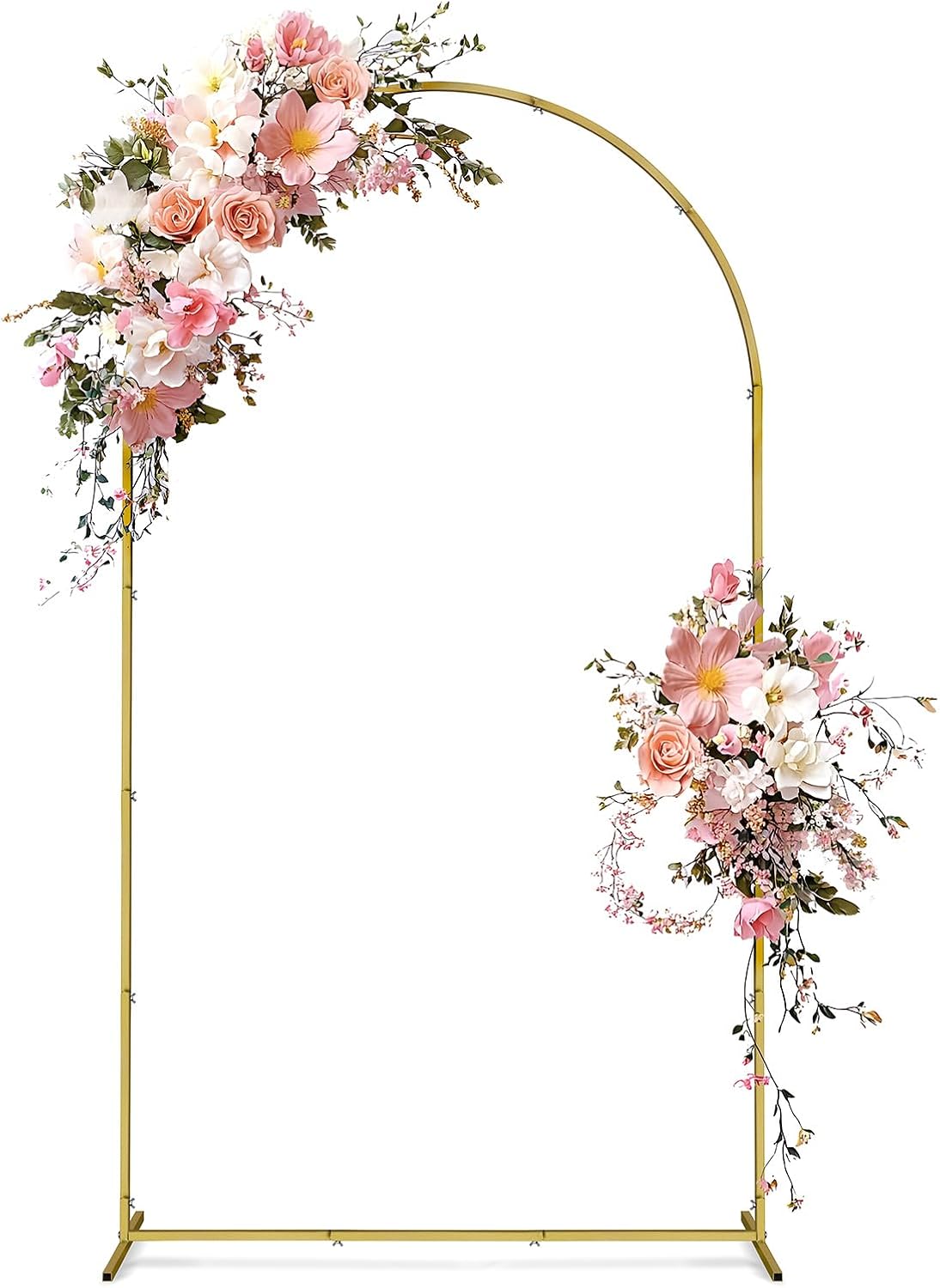 ATR ART TO REAL 7.2 FT Wedding Arch Backdrop Stand Metal Wedding Arches for Ceremony, Gold Balloon Arch Stand for Wedding Birthday Party Photo Booth Background Baby Shower Decoration