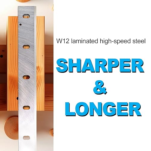 Miniatura 4 de Cuchillas cepilladoras Juego de Cuchillos HSS 12 Pulgadas Reemplazo para 305 Makita 2012NB 2012 Acero de Alta Velocidad 12.008x1.260x0.118 in 2pcs