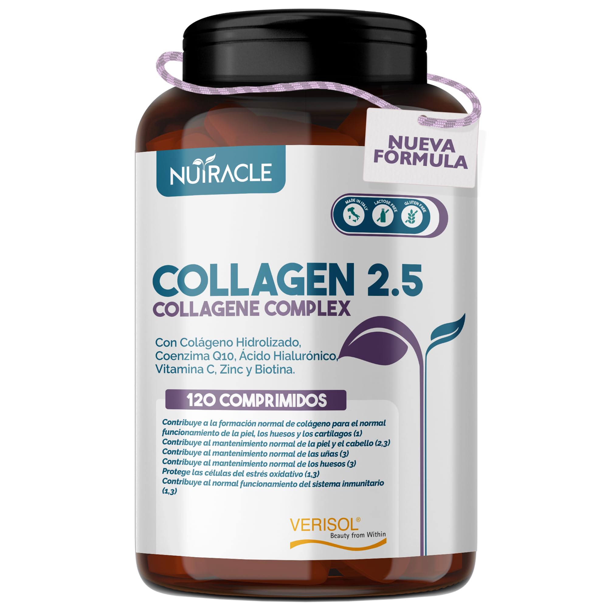 Collágeno Hidrolizado Verisol® 2500 mg + Ácido Hialurónico + Coenzima Q10 - Supl