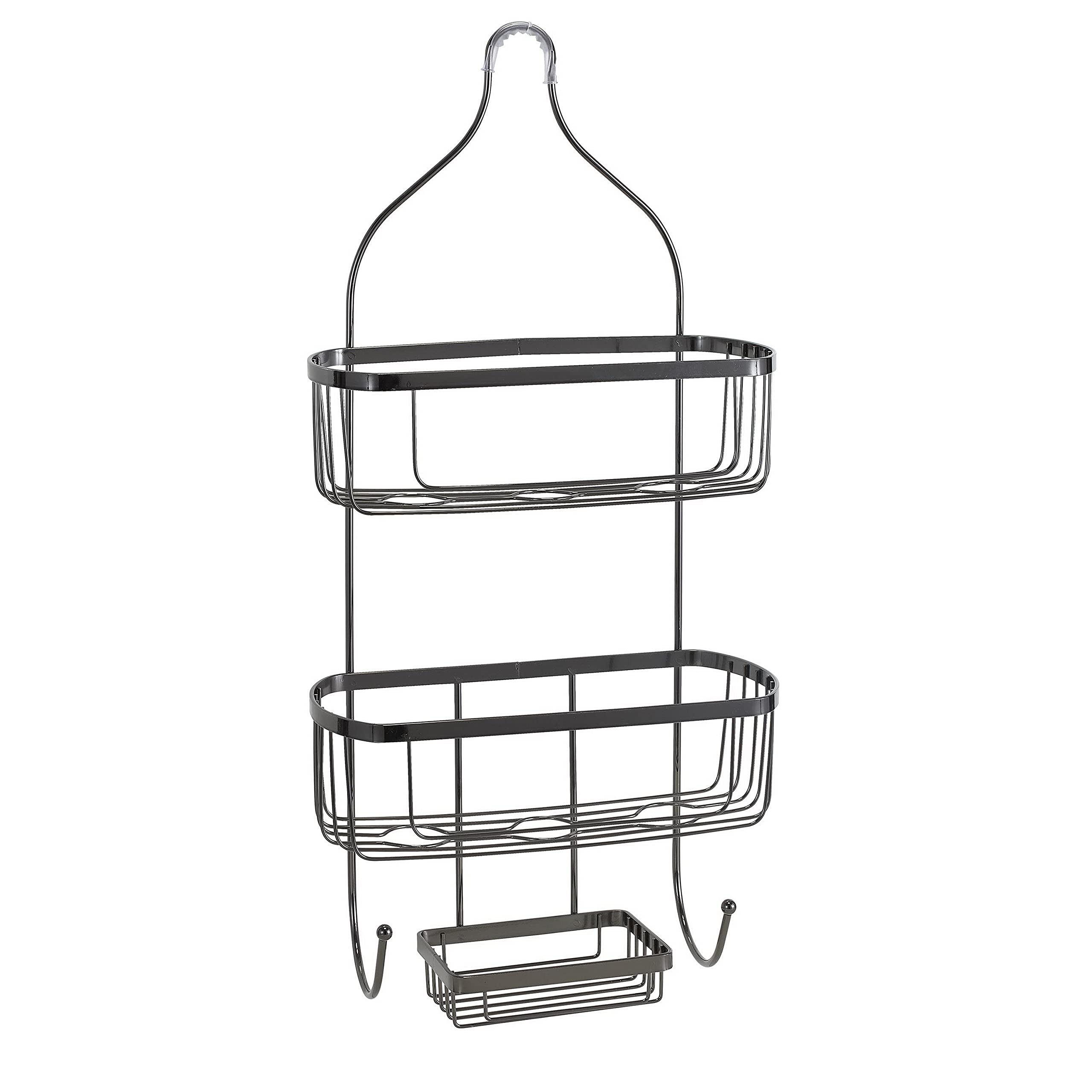 Bath Bliss Black Onyx Three 2 Tier Prince Design Caddy Over The Shower Head Rust Proof Bathroom Organizer
