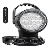 Willpower 39W Strobe Led Search Lights, 360º Rotate Remote Control Spotlight, 12V 24V Work Light, Portable Magnetic Base Fog Lamps for Car Offroad Truck Boat 4x4 Security Emergency Lighting