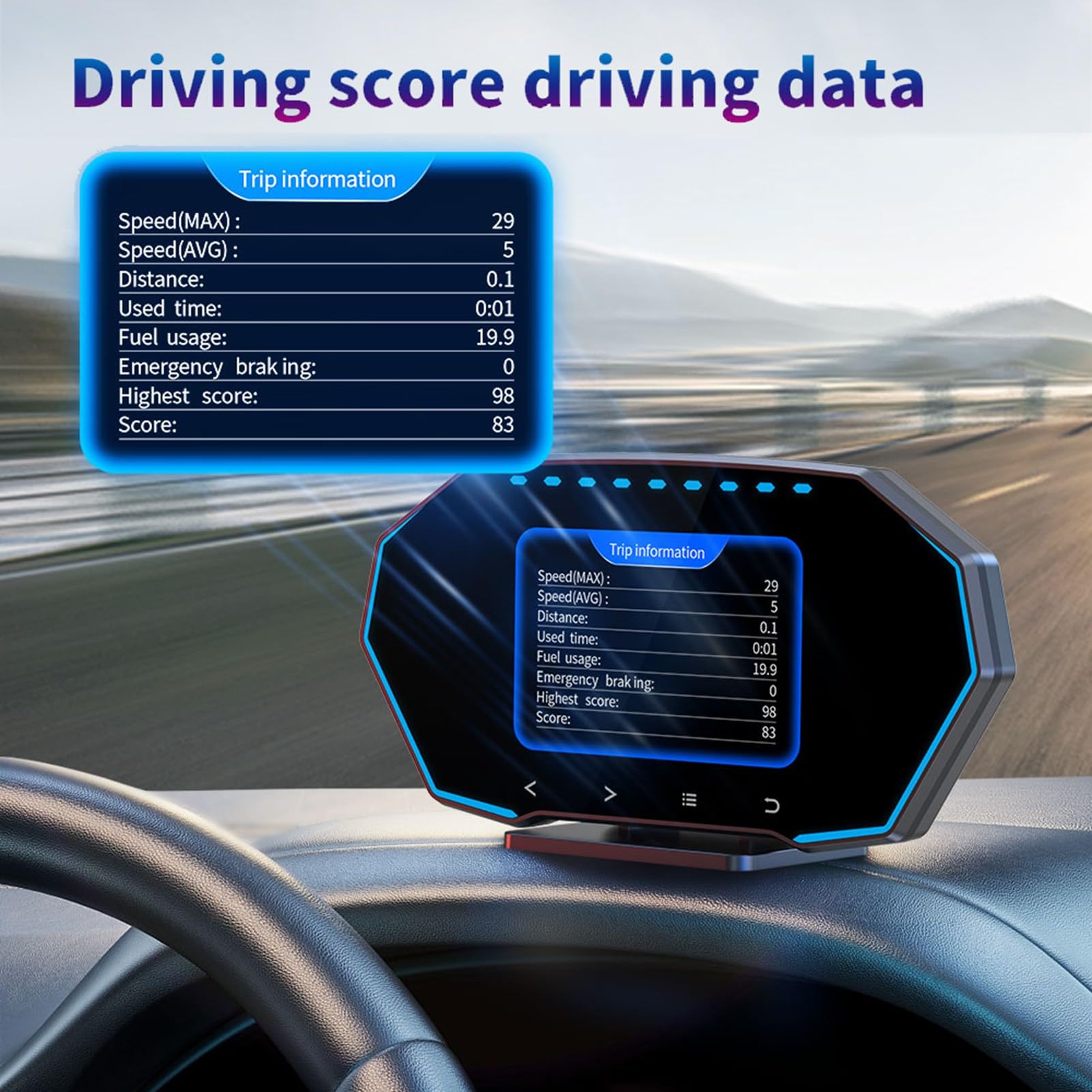 Generic Samochodowy Wyświetlacz HUD GPS Prędkościomierz Zapewniający Większe Bezpieczeństwo Podczas Jazdy większością Pojazdów