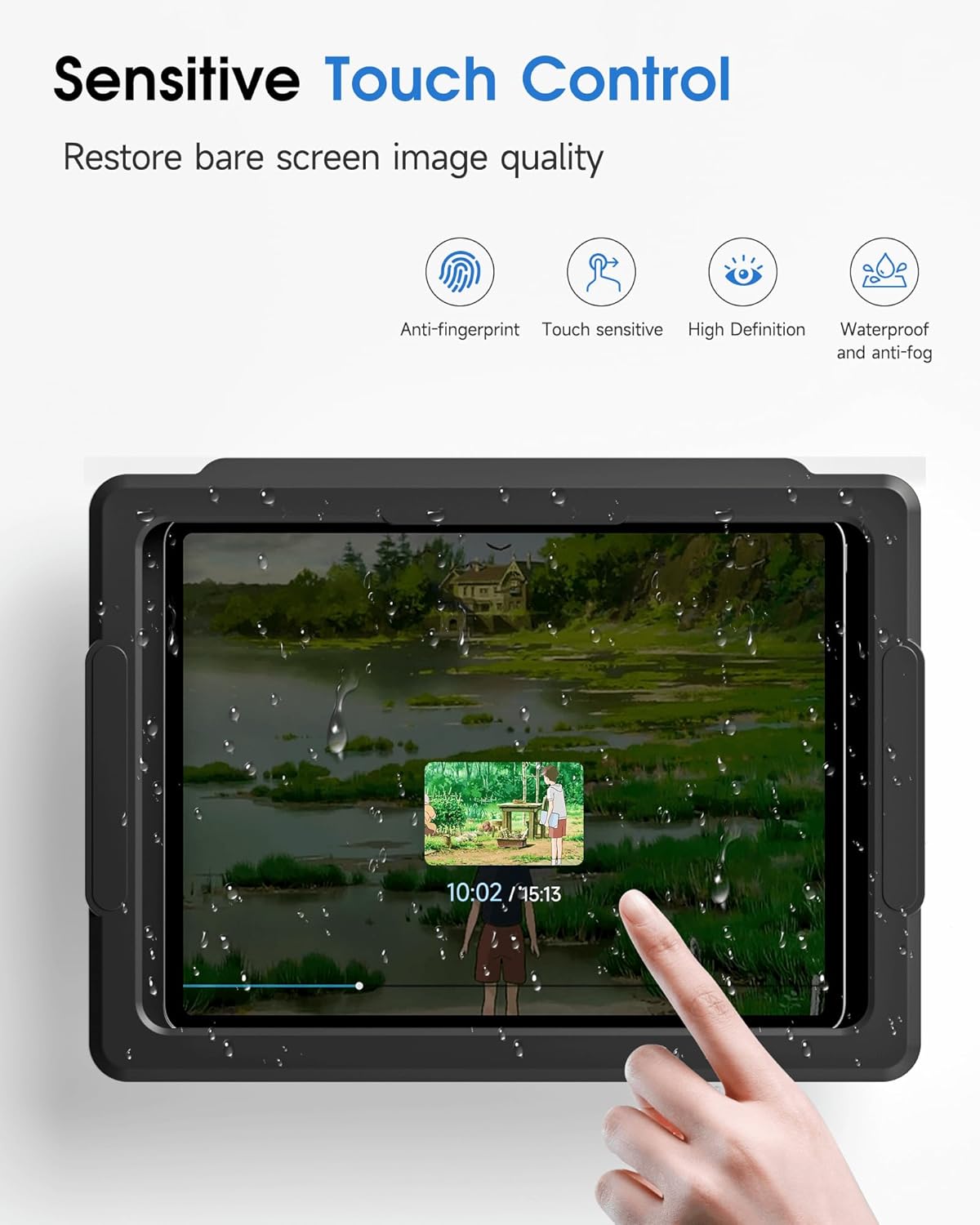 Mistriddle Shower iPad Holder Waterproof with 480° Rotation Retractable Adjustable, Wall Mount Up to 11", Shower Tablet Holder for Bathroom Bathtub, 2 Adhesive, Fit for iPad, iPad Pro 11 (Black)