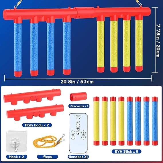 Catching Sticks Game, Drop Sticks Reaction Game with Remote Control | 3 Speed Hand-Eye Coordination Challenge for Kids & Adults, Solo & 2 Player Fun Family Party Game