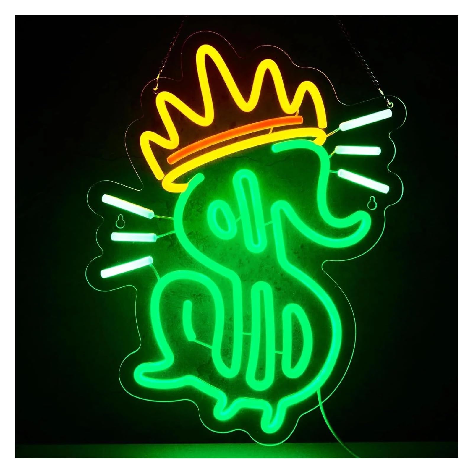 RONGCH Hanging Art Neon Signs Dollar Neon Sign Money LED Light USB Dimmable for Beer Bar Restaurant Pub Party Man Cave Shops Store Decor 38cmx29cm