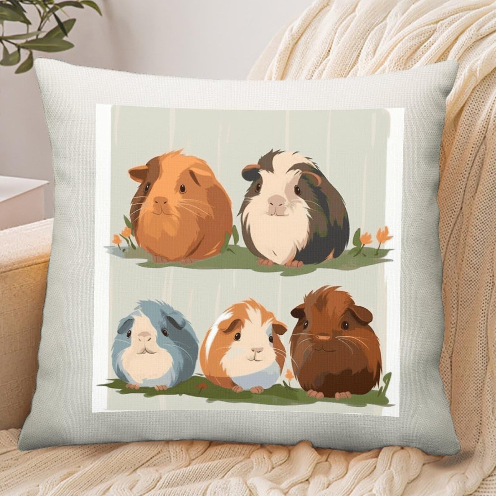 Adfgyerh Style Smiling (8) Pillow Cover Breathable,Pillowcases Boho Decorative Envelope Closure,Throw Pillow Covers For Beach,Patio,Balcony,Couch Living Room 16 * 16In