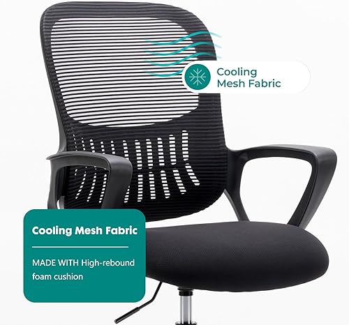 Miniatura 6 de SMUG Silla de dibujo alta para oficina, silla de escritorio de pie, sillas de oficina con reposabrazos fijos y anillo de pie ajustable, asiento más