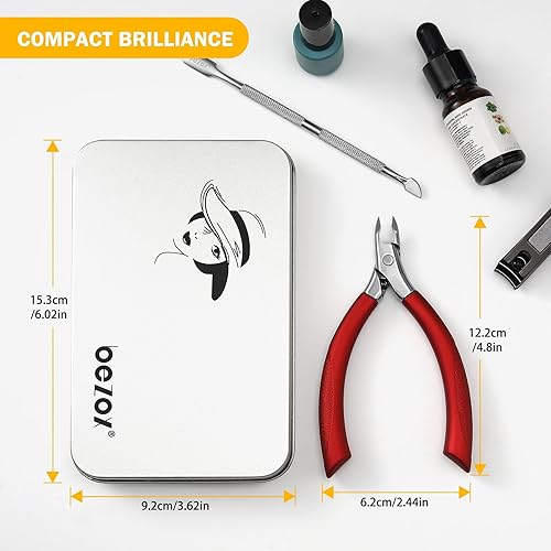 Miniatura 7 de BEZOX Cortadora de cutículas para uñas dignas de salón de belleza, recortadora profesional de media mandíbula (0.197 in) con mango de silicona para