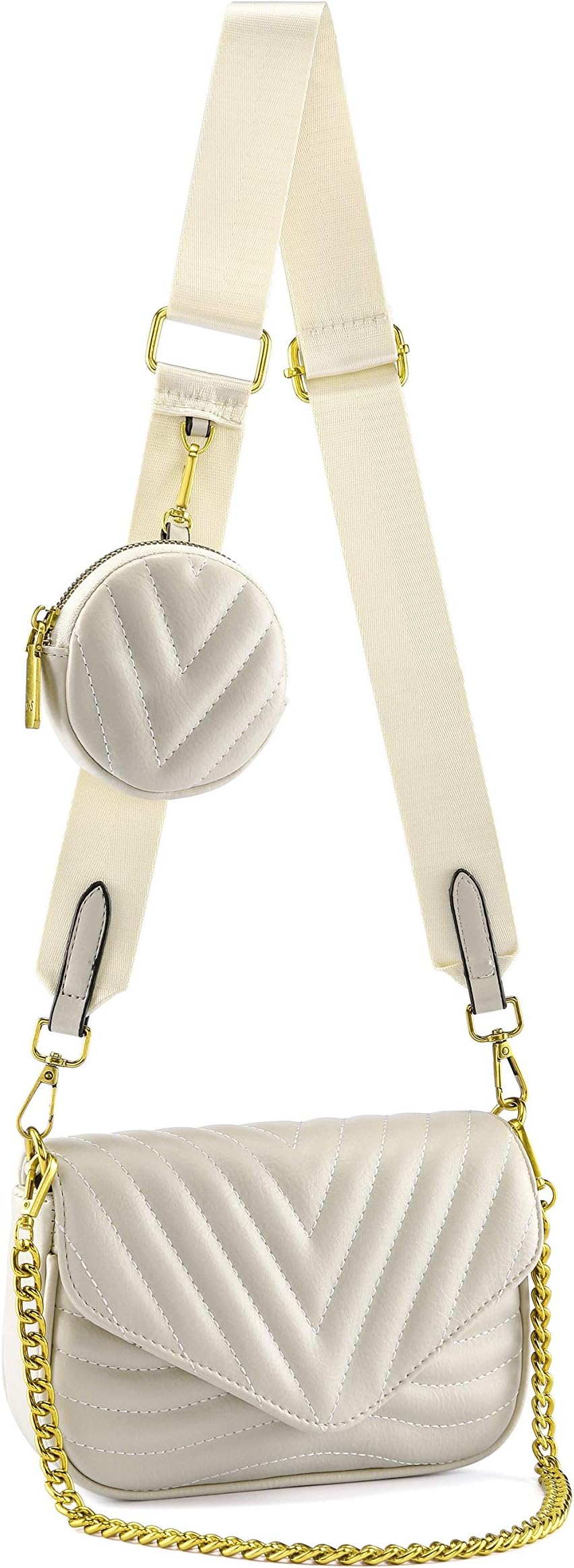 Crossbody Bag for Women Multipurpose Clutch Purse Shoulder Handbag with Coin Purse and Chain