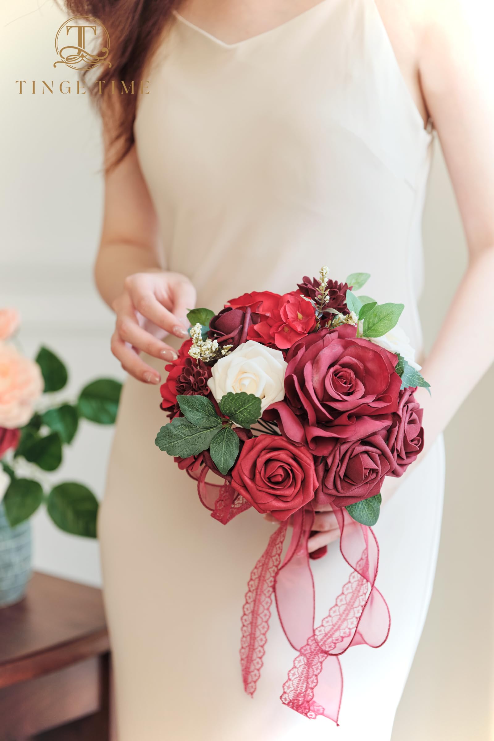 Amazon.com: TINGE TIME Burgundy Bridesmaid Bouquets Set of 4 for Wedding Wedding Bouquets 7 Inch Artificial Silk Flowers Bridal Bouquets for Bridesmaids, Wedding Decor, Anniversary, Party : Home & Kitchen Amazon.com: TINGE TIME Burgundy Bridesmaid Bouquets Set of 4 for Wedding Wedding Bouquets 7 Inch Artificial Silk Flowers Bridal Bouquets for Bridesmaids, Wedding Decor, Anniversary, Party : Home & Kitchen