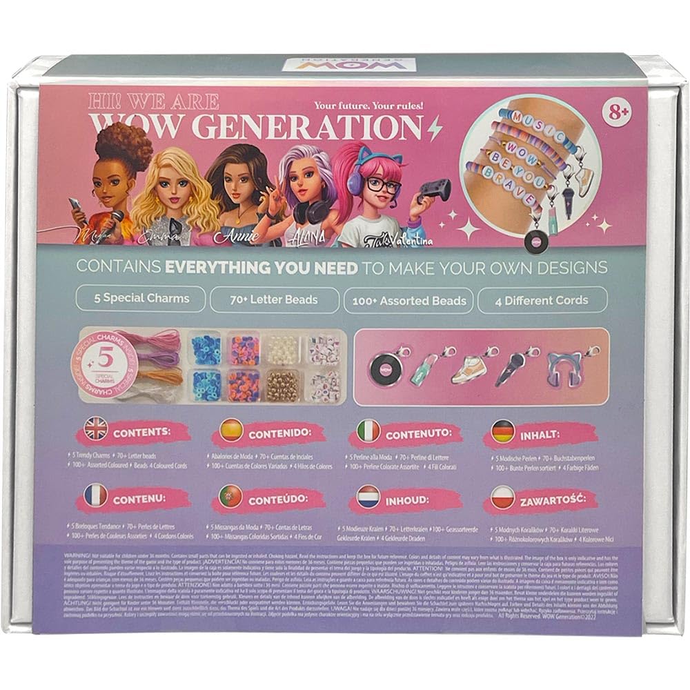 Image secondaire de Kit Créatif de Bracelets avec Charms pour Filles dès 8 Ans - WOW Generation
