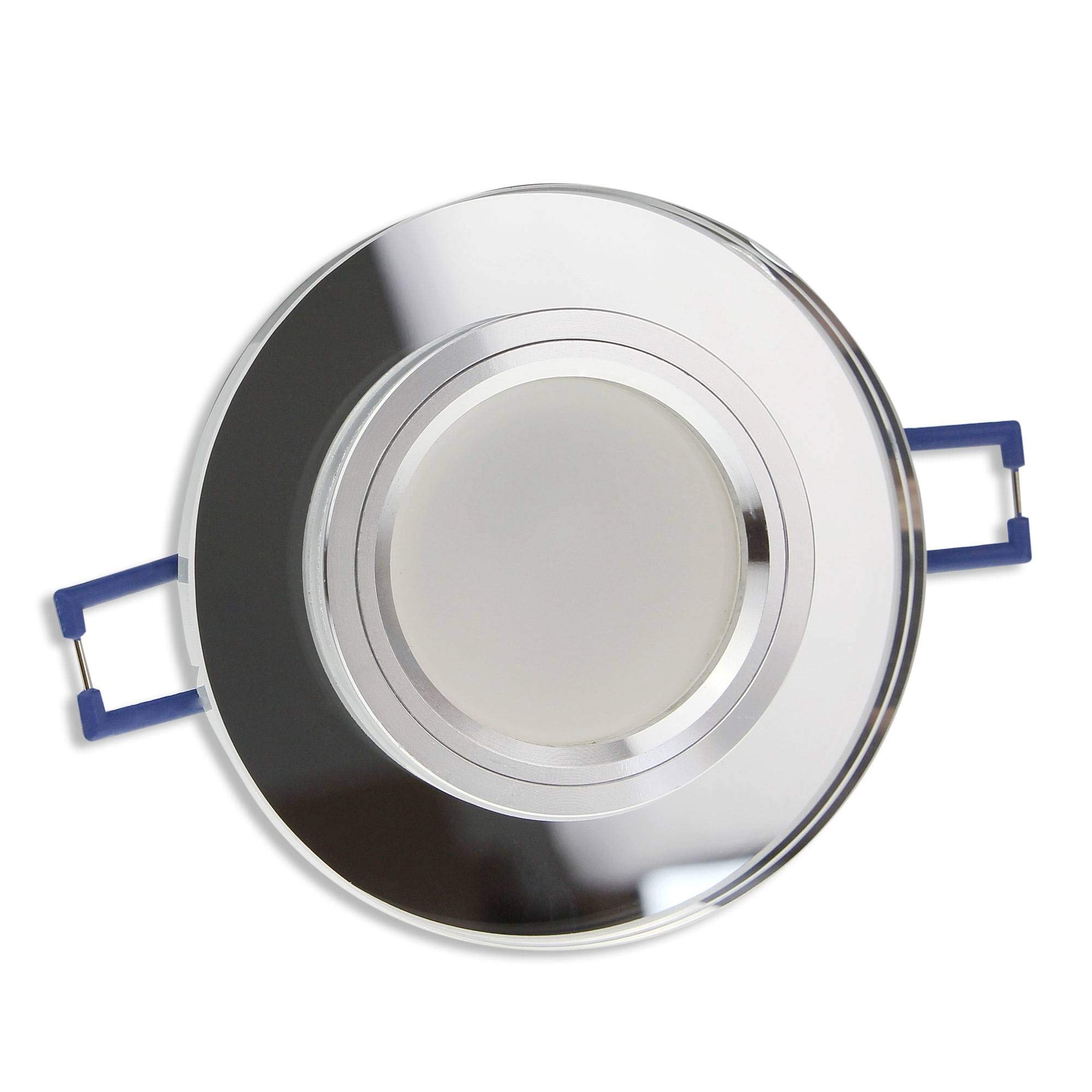 Glas-Einbaurahmen Zweifach Schwenkbar – Transparent Gespiegelt, Für GU10/MR16, Bohrloch 70x155 Mm
