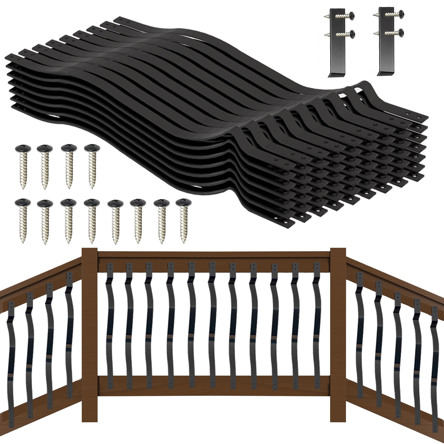 Snapklik.com : Hypergiant Iron Deck Balusters 60Pack 29.5" Inches Heavy ...