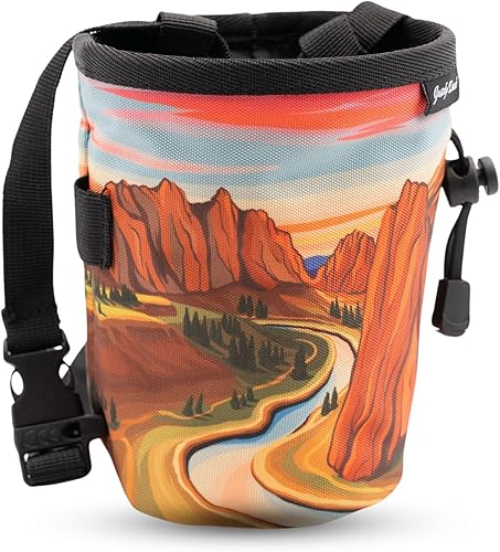 Bolsa de tiza para escalada en roca, para exteriores, gimnasio y bouldering, cinturón ajustable, cierre de cordón duradero y bolsillo con cremallera