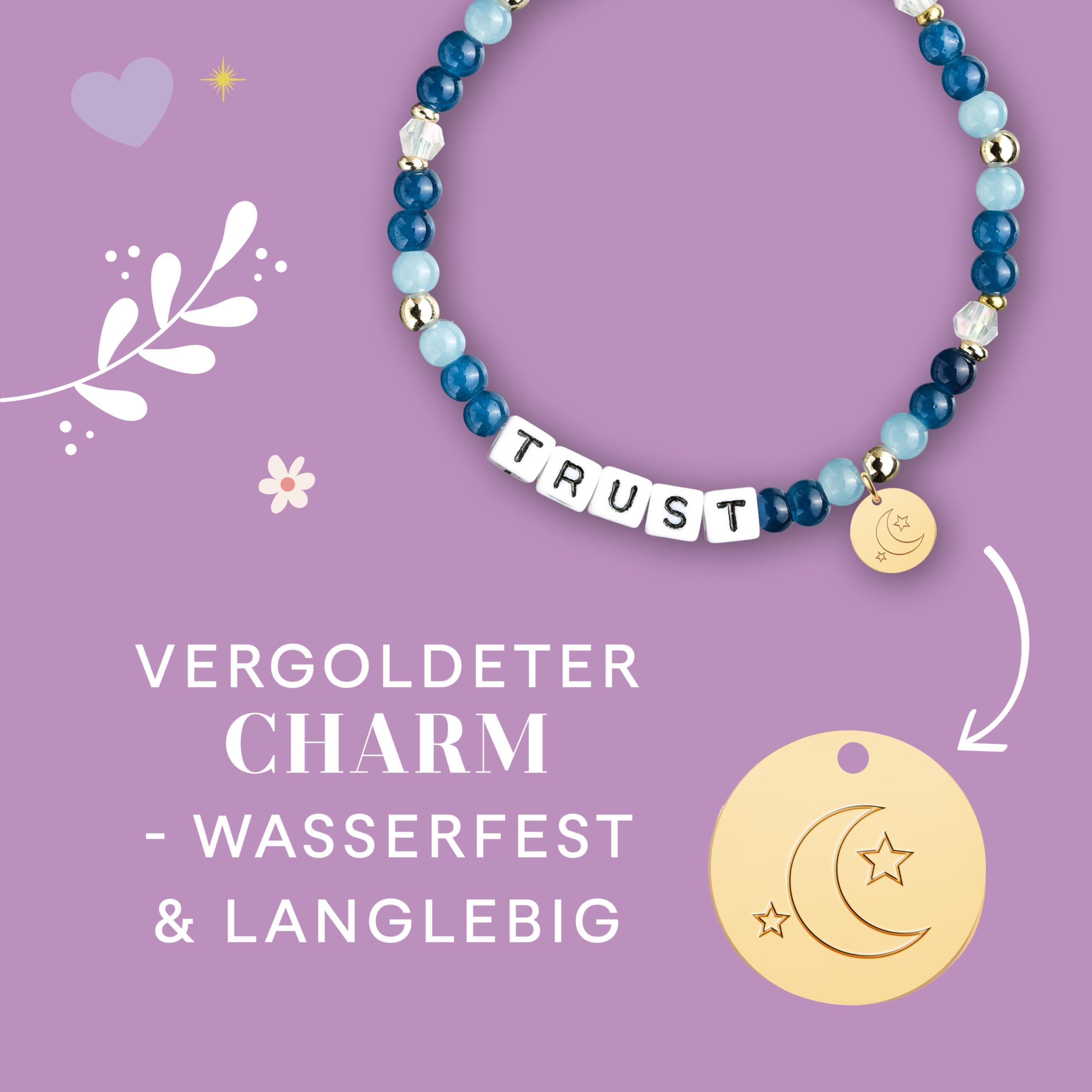 Follow your Feelings - Make your bracelet - Schmuckset Trust VE, 10 Ex.: Anleitung und Material für ein Armband. Mit gestalteter Geschenkkarte
