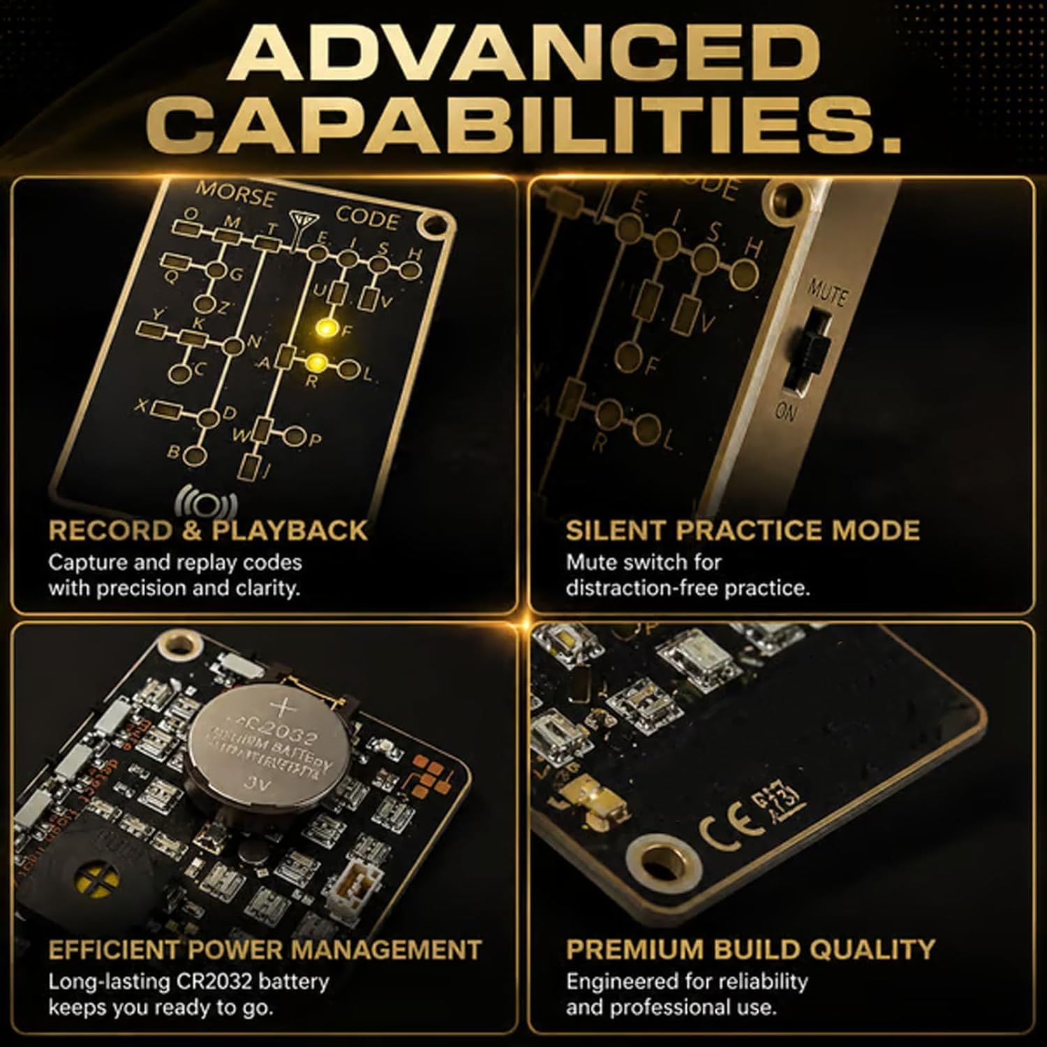 Morse Code Trainer Card Pro – Professional PCB Design with Interactive LEDs & Signal Buttons, Ideal for Morse Code Learning, Telegraph Practice, & Encryption Training for Adults (1Pc) — view 6