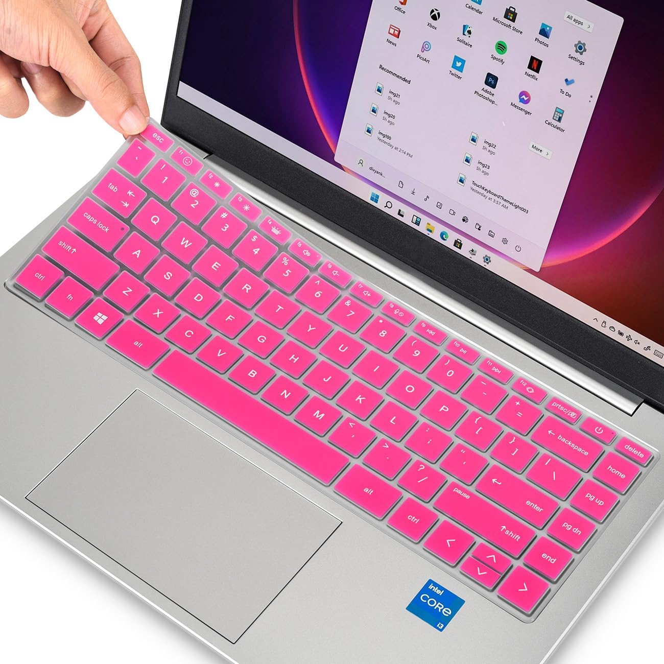 Keyboard Cover for 2023 HP Envy 2-in-1 14" 14t-es000 14-es0013dx 14-es0033dx, HP 14" Laptop 14-ep 14-em 14t-ep000 14z-em000 14-ep000 14-ep0097nr 14-ep0145cl 14-em0047nr Keyboard Skin, Hot Pink