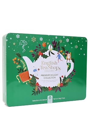 English Tea Shop - Premium Holiday Collection Holly - Green Gift Tin - 36 Tea Bag Sachets, 54g
