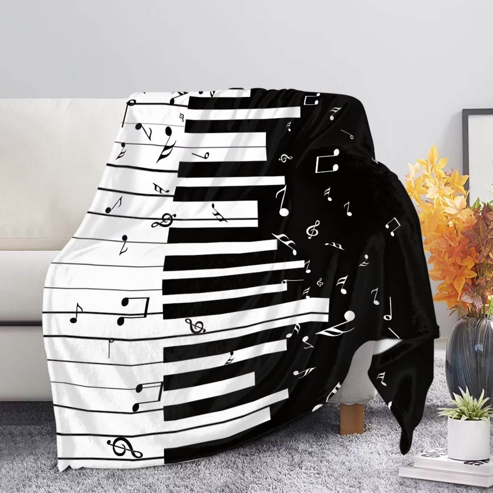Couverture décorative musique flanelle cadeau pour musicien