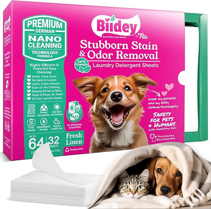 Biidey Laundry Detergent Sheets for Pet Owner Great Wash