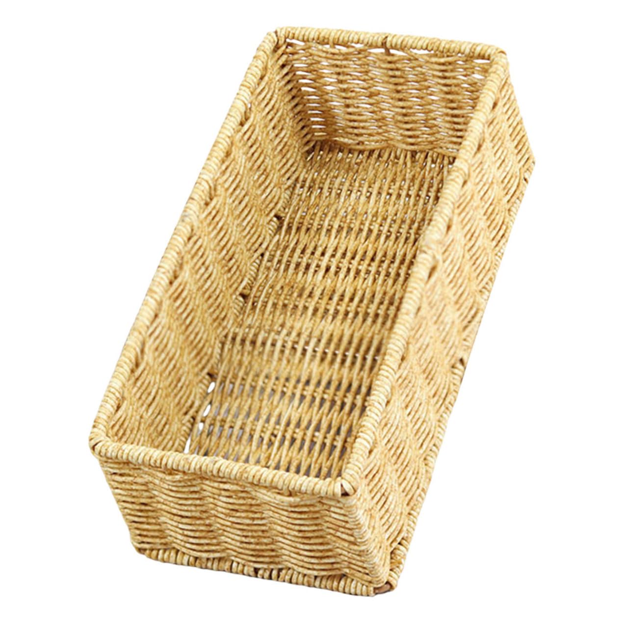 Cesta de almacenamiento para cocina multiusos, organizador de cubiertos y frutas café claro