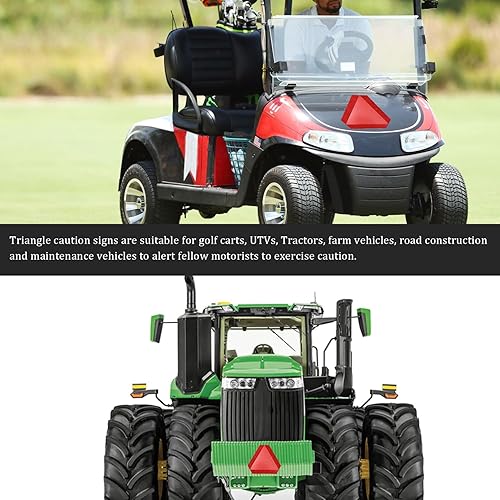 Miniatura 3 de Letrero de vehículo de movimiento lento, paquete de 2 calcomanías reflectantes de grado diamante de 7 x 8 pulgadas, calcomanía y calcomanía de