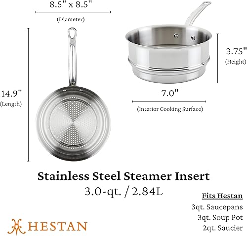 Miniatura 8 de Hestan Provisiones inserto de vapor de acero inoxidable de 3 cuartos de galón