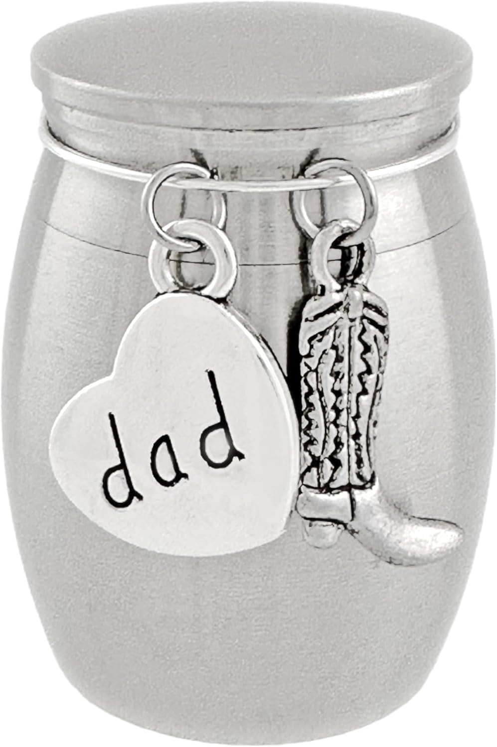 Small Dad Cowboy Boot Urn Western Memorial Cremation Ashes Holder Container for Loss of Father Heavyweight Stainless Steel