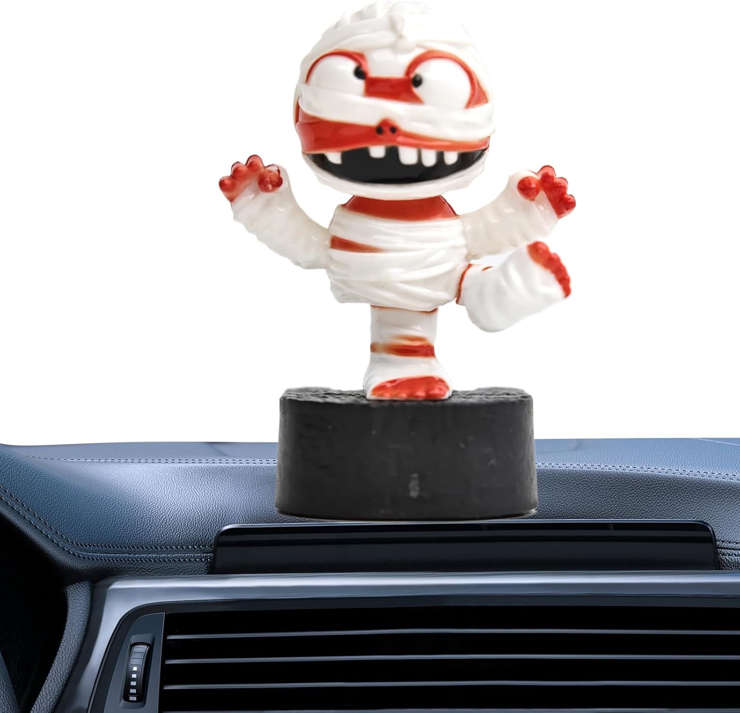 Solar Car Ornaments for Dashboard – Mummy Shaking Head Dashboard Ornament | Solar Powered Funny Small Figurine for Halloween Desktop Home Vehicle Decor
