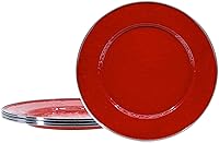 Vista 11 de Golden Rabbit Platos llanos esmaltados, 10.5 pulgadas, textura blanca sólida, juego de 4