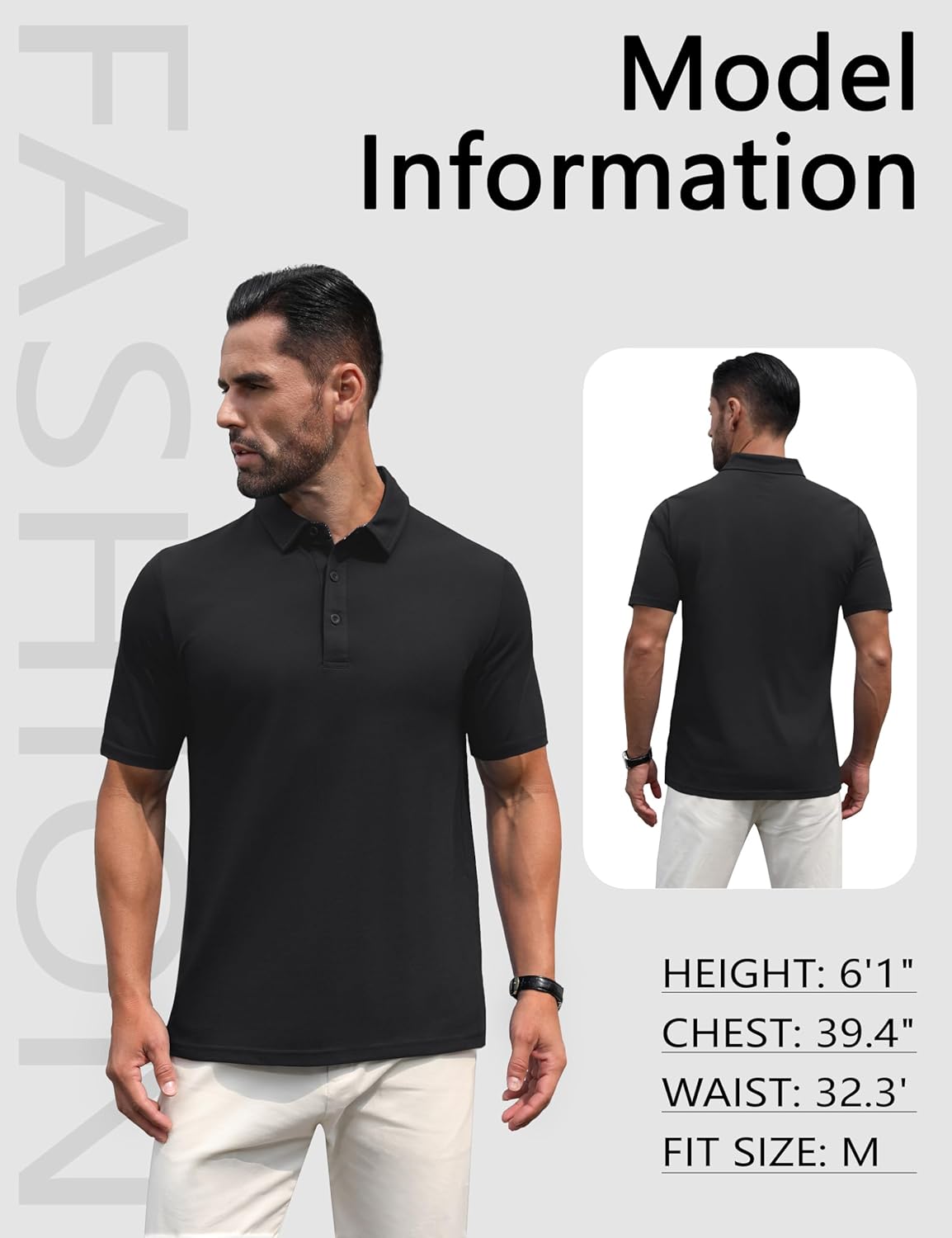 MAGNIVIT Mens Polo Shirts Short Sleeve Athletic Golf Shirts Moisture Wicking 3-Button Casual Cotton Collared Shirt - Image 6