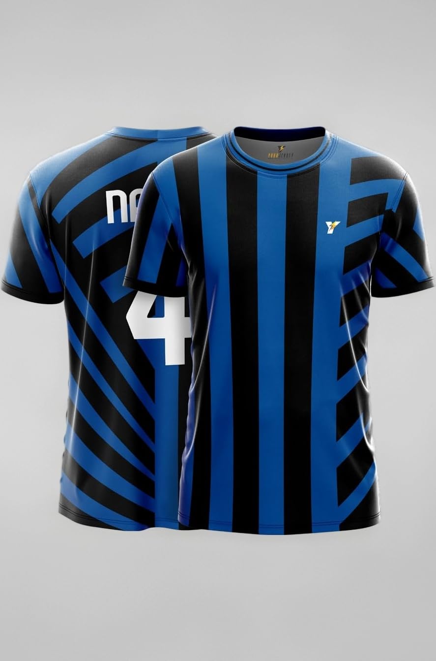 Inter Milan Custom Polyester Round NeckFootball Club Jersey Personalize with Name & Number | Sports T-Shirt