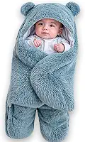 Saco de dormir Casulo Cobertor Enroladinho Sweddle Bebê (Azul)