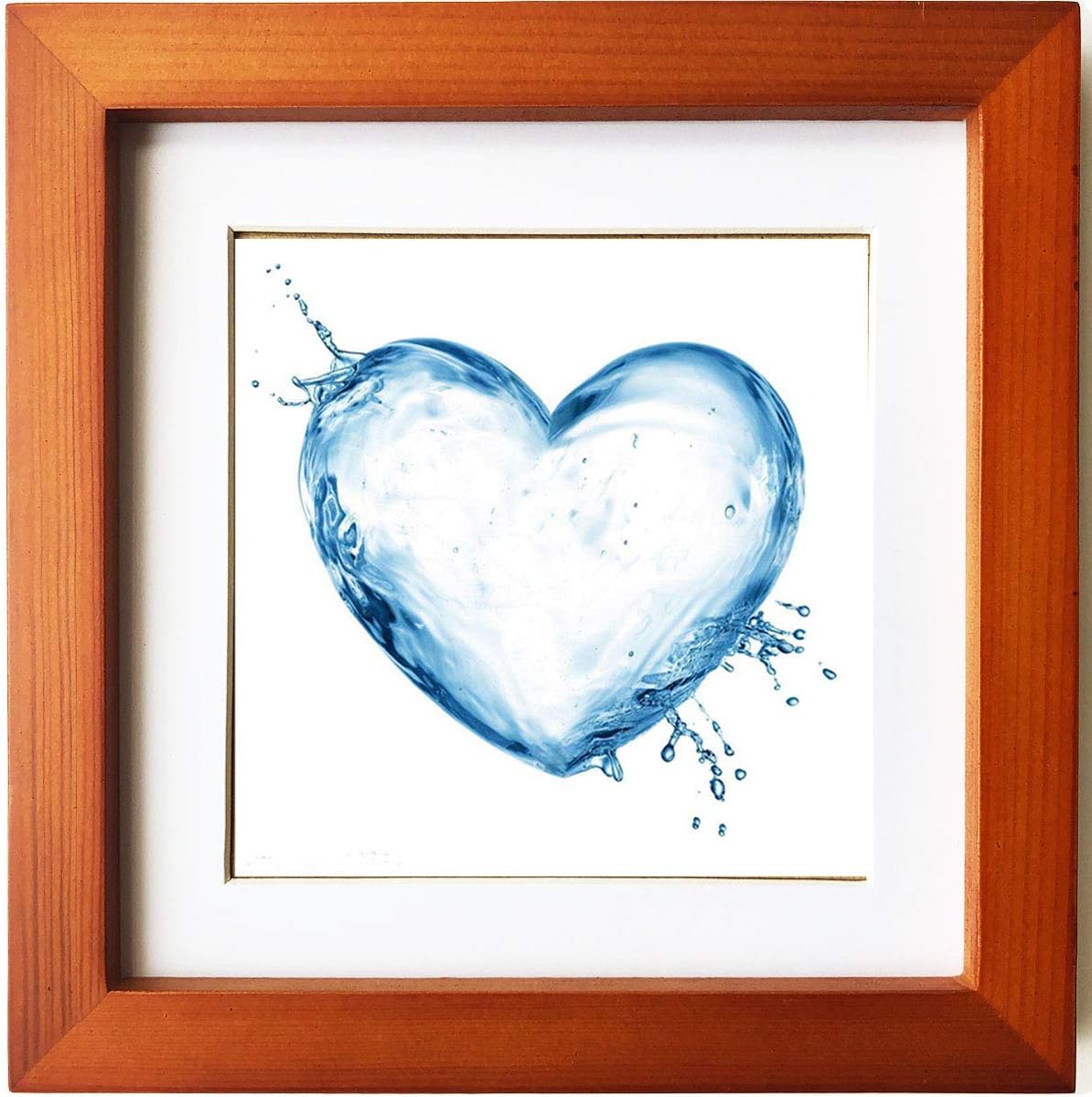 ZXT-parts 8x8 Picture Frames Brown Without Mat,6x6 Picture Frame with Mat, Solid Wood Frames Square, 2 panels (1 Real Glass, 1 Plexiglass). The Table and The Wall. 8x8 Brown