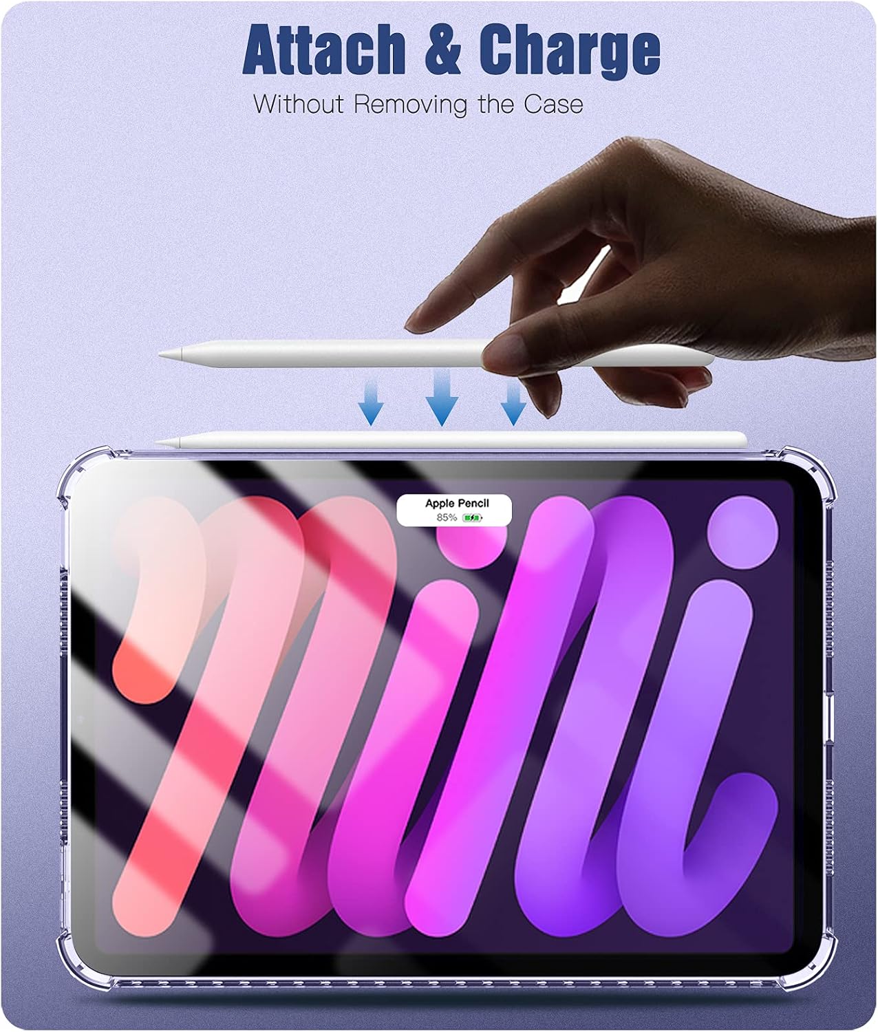 TiMOVO Clear Case for iPad Mini 6 2021 (8.3-inch), Clear iPad Mini 6th Generation Case, Soft Slim Lightweight Translucent TPU Protective Shell, Support Touch ID & iPencil Charging - Clear