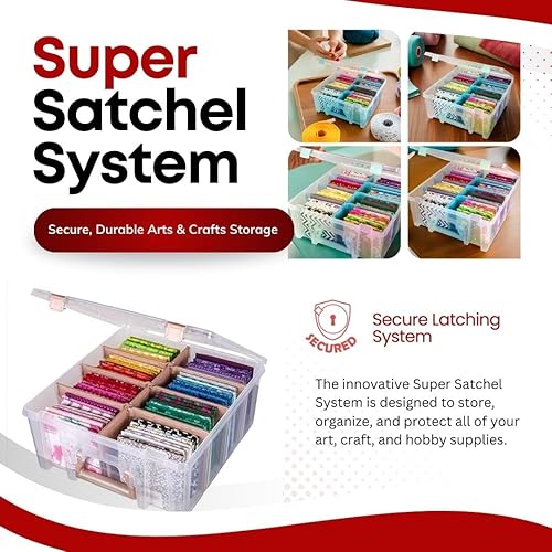 Miniatura 6 de ArtBin6990SA Súper Satchel doble profundo con divisores extraíbles, gran almacenamiento de arte y artesanía portátil con asa, translúcida  niebla