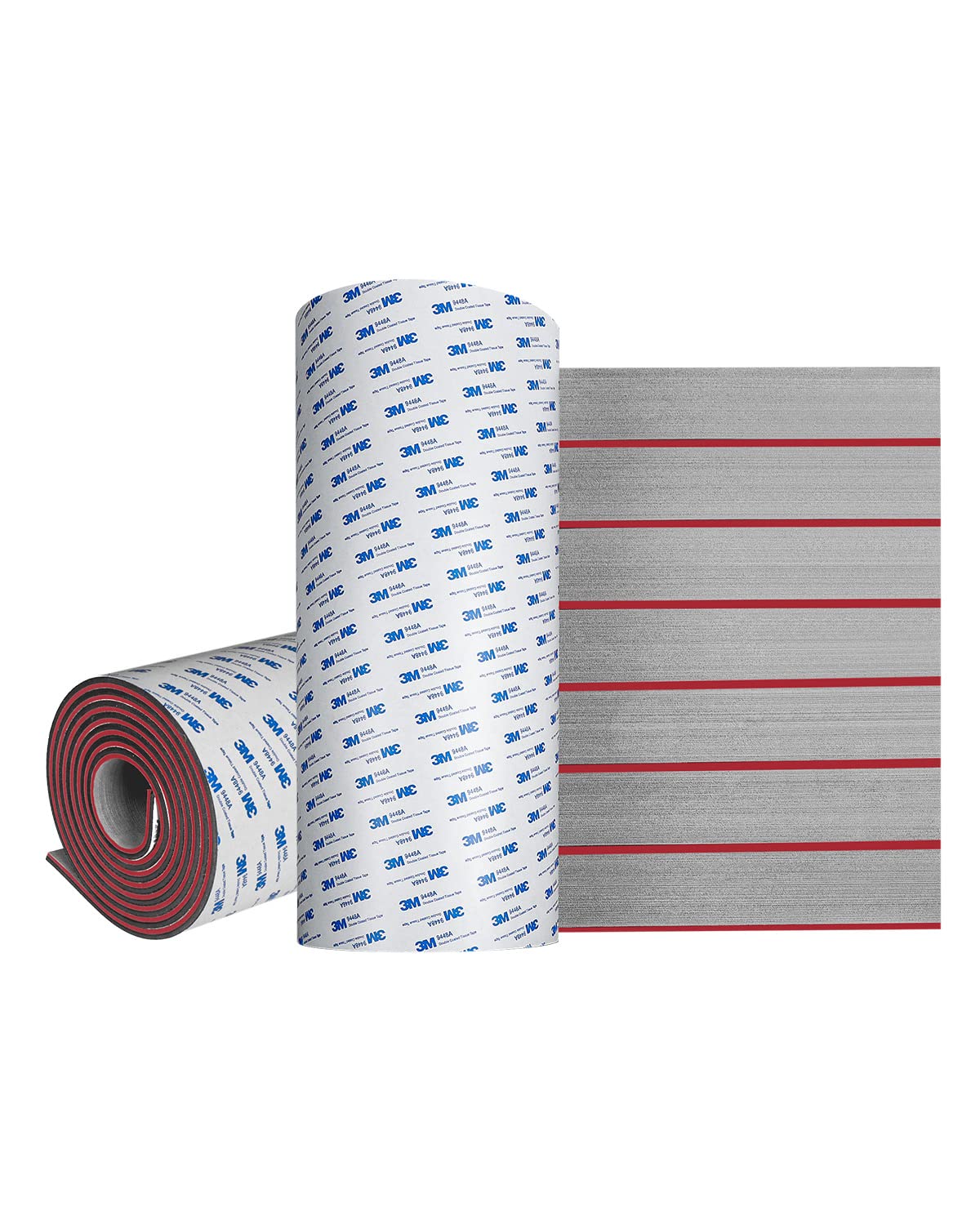 OCEANBROAD 3M EVA Foam Boat Flooring Marine Boats Decking Self-Adhesive 96''x45.6''/36''/28.8''/16.8'', 48''x16.8'' Faux Teak Sheet Non-Slip Mat for Boats Pontoon Yacht Swim Platform Helm Pad RV Floor