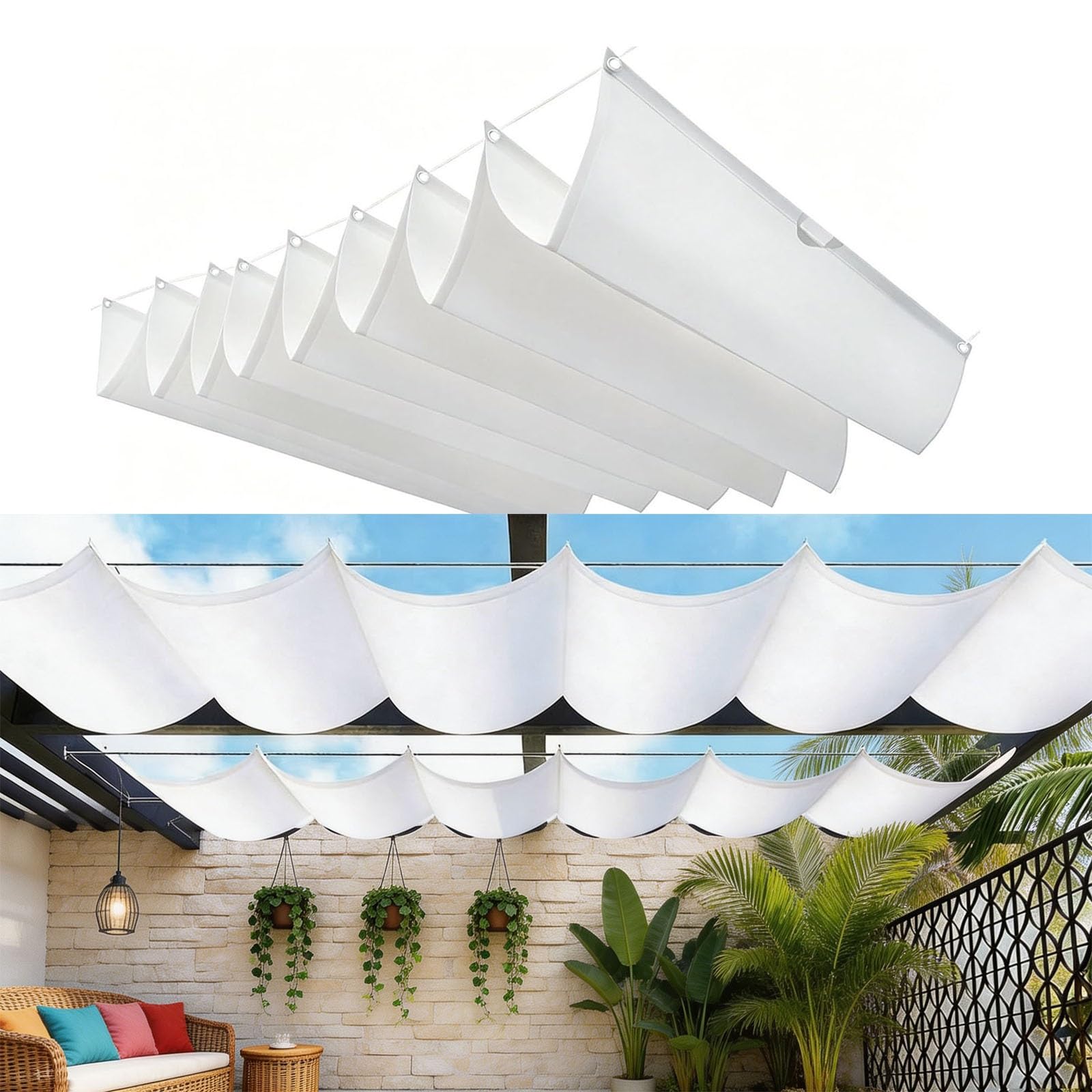 Voile ombrage rétractable contre la chaleur et la pluie sur votre patio