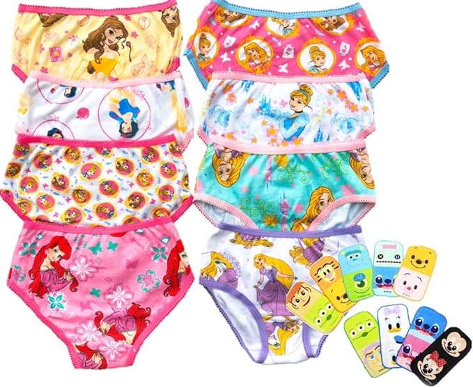 Amazon Disney ディズニー ディズニープリンセス ガールズパンツ ８枚 ミニタオル1枚セット アリエル ラプンツェル ベル 白雪姫 シンデレラ サイズ 1cm 女児 女の子 年中さん 年少さん 年長さん 幼児 1センチ 下着 パンツ インナー ショーツ 6t ショーツ 通販