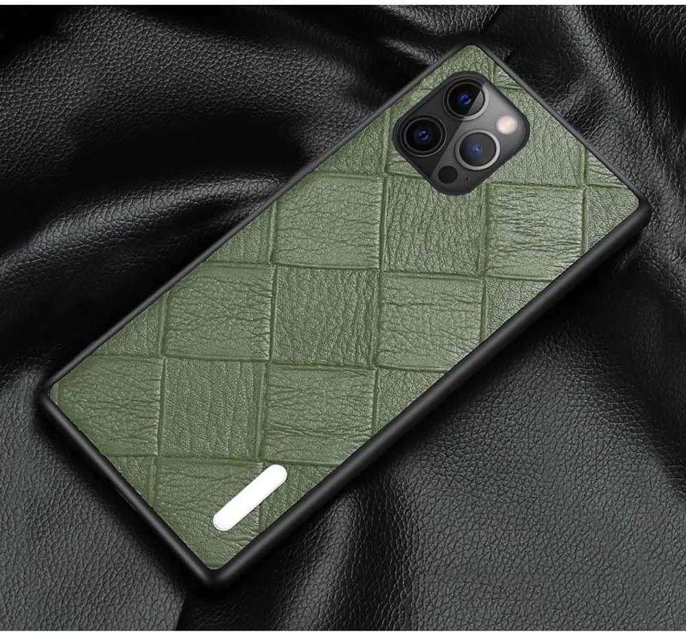 Protection iPhone 12 Pro Max étui cuir vert antichoc 6.7 pouces