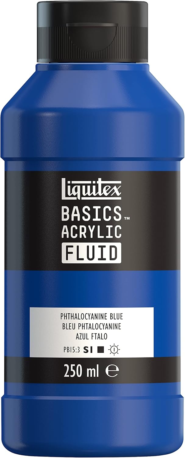 Liquitex Basics Fluid Acrylic Paint 250ml Phthalocyanine Blue