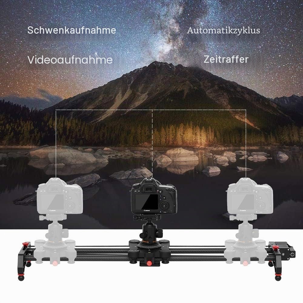 GVM 80 cm Slider Kamera, motorisiert, Track Dolly Slider, Slider Kamera, Schienensystem mit motorisiertem Beschleuniger und Videoaufnahmen, Follow Focus Shot, Panoramaaufnahme von 120 ° – 80 cm