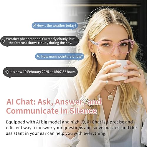 Miniatura 7 de Gafas Inteligentes AI con Traducción en Tiempo Real, Bluetooth 5.3 Inalámbrico, Interpretación Simultánea Inteligente para Más de 160 Idiomas