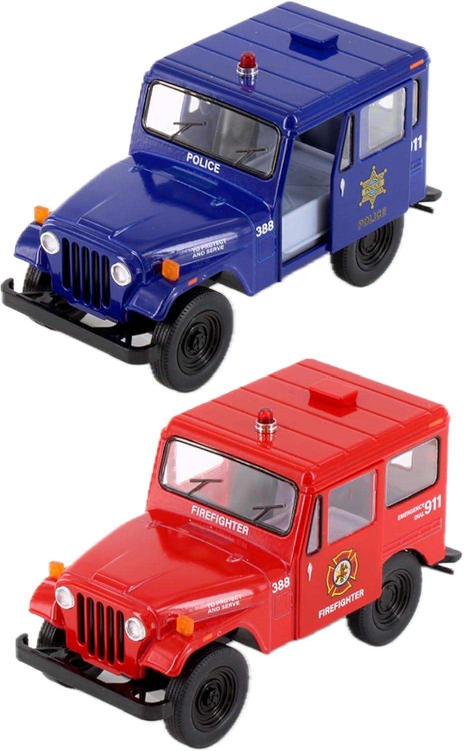 KiNSMART 1971 Jeep DJ-5B 1:26 Scale 5" Die Cast Metal Model Toy Truck (4Set)