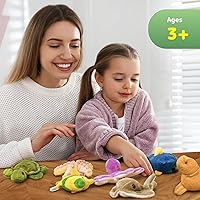 Vista 4 de PREXTEX 10 Piece Plush Soft Stuffed Sea Animals - Small Stuffed Animals Bulk - Playset Plush Assortment, Turtle, Stingray, Nemo Fish, Killer Whale