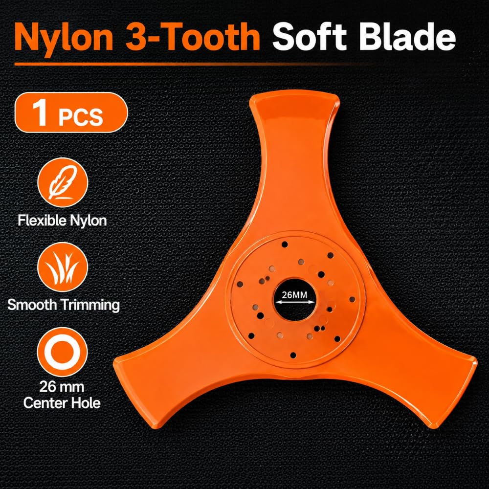 Cuchilla Desbrozadora 3 Dientes de Nylon para STIHL FS 70 C-E, Doble Cara Resistente para Cortar Más Rápido y Facilitar el Mantenimiento del Jardín