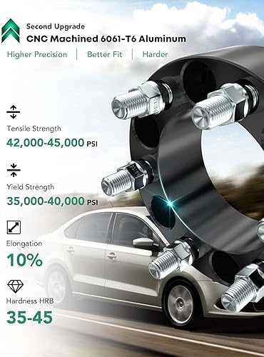 Miniatura 6 de YHTAUTO Espaciadores de rueda centrados de cubo de 5 x 4.5 pulgadas de 1.5 pulgadas, compatibles con modelos Ford, Lincoln, Explorer, Mustang, GT,